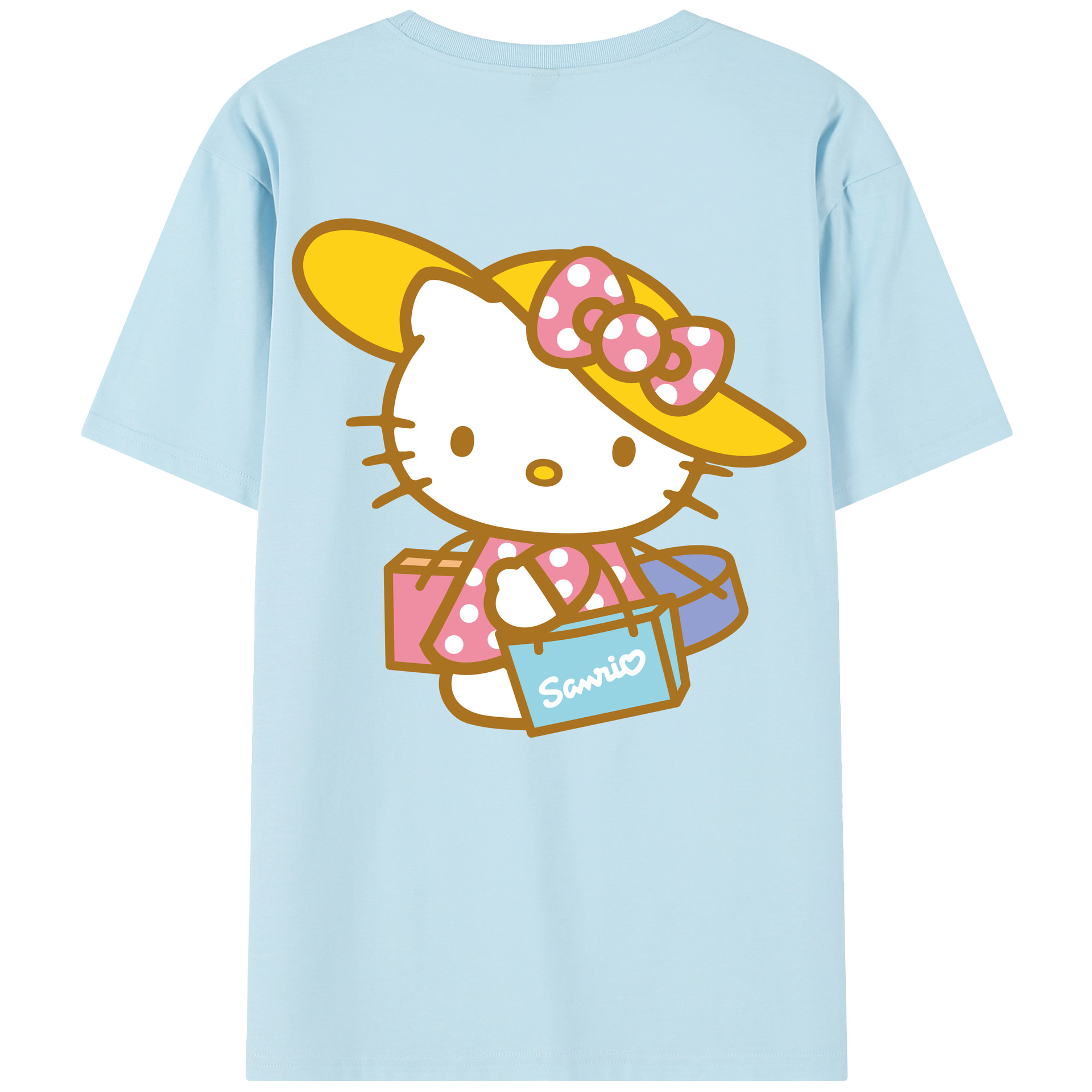 （画像用） Hello Kitty ハローキティ 綿100％半袖Tシャツ（背面プリント）